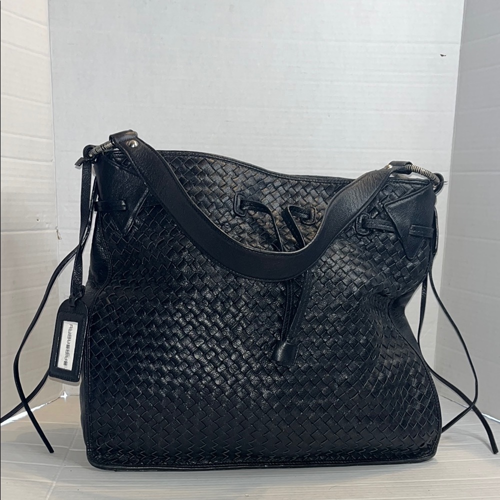 Nuovedive-large- black, woven, shoulder tote, handbag, purse,  made in Italy.